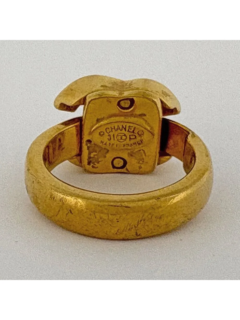 Chanel Ring CC Logo Gold Plated